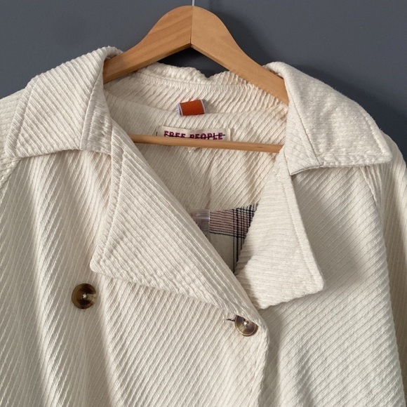 ‼️FLASH SALE‼️Free People Cream Corduroy Jacket Oversized Cottagecore Blazer - Picture 5 of 15